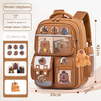 Capybara Children School Bags For Boys Girls Kids Alleviate Burden Protecting Spine Widen Straps School Backpack School Book Bag