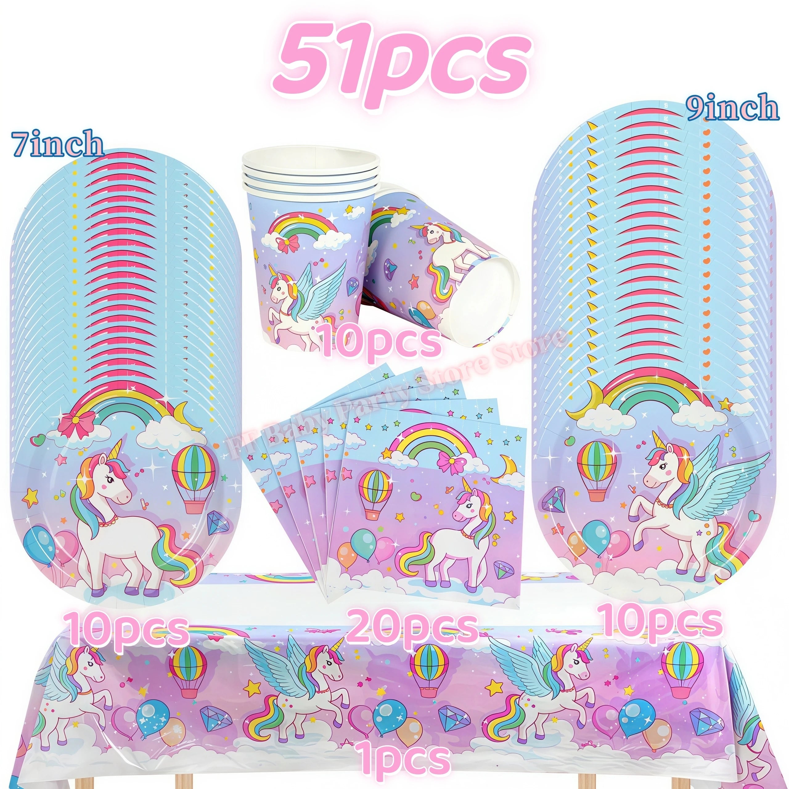 Kids Girls Unicorn Birthday Party Decoration Plate Cup Happy 1st Unicorn 3D Balloon Kid Favors Gift Wedding Baby Shower Supplies