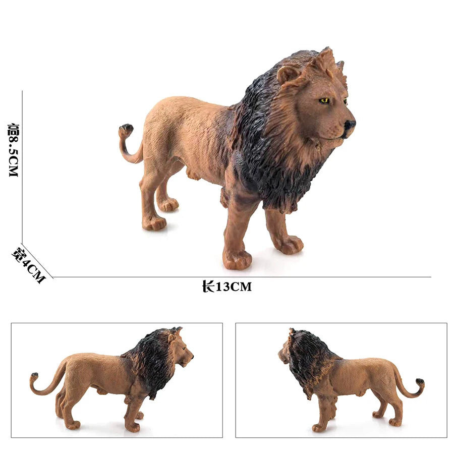 Oenux Original African Wild Animals Simulation Savage Bengal Tiger Siberian Tiger White Tiger Lion PVC Model Educational Toys