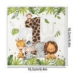 20Pcs/Bag Jungle Animals ONE Printed Napkins Wedding Birthday Baby Shower Party Paper Tissues Camping Hotel Table Napkins