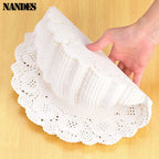 150Pcs Kitchen Fried Food Special Flower Bottom Paper Oil-absorbing Paper Baking Cake Pizza Snack Round Household Lace Paper Pad