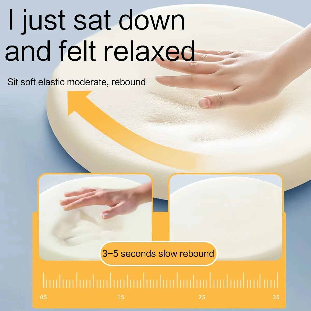 Inyahome Comfortable Memory Foam Seat Cushion Padded Anti-Slip Soft Round Stool Cushion Chair Pad for Home Kitchen Car & Office