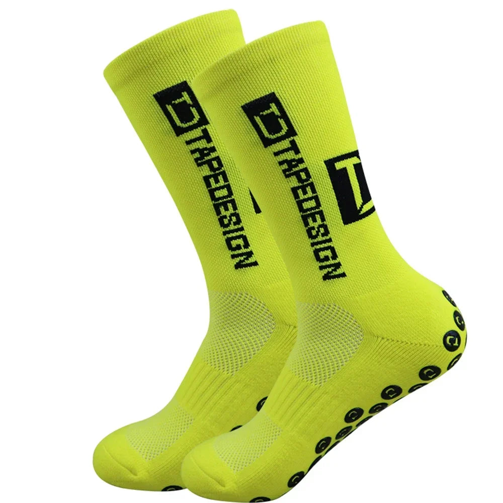 1 Pair Non Slip Soccer Socks Men Non Skid Grip Football Basketball Sport Cycling Socks 2025 New