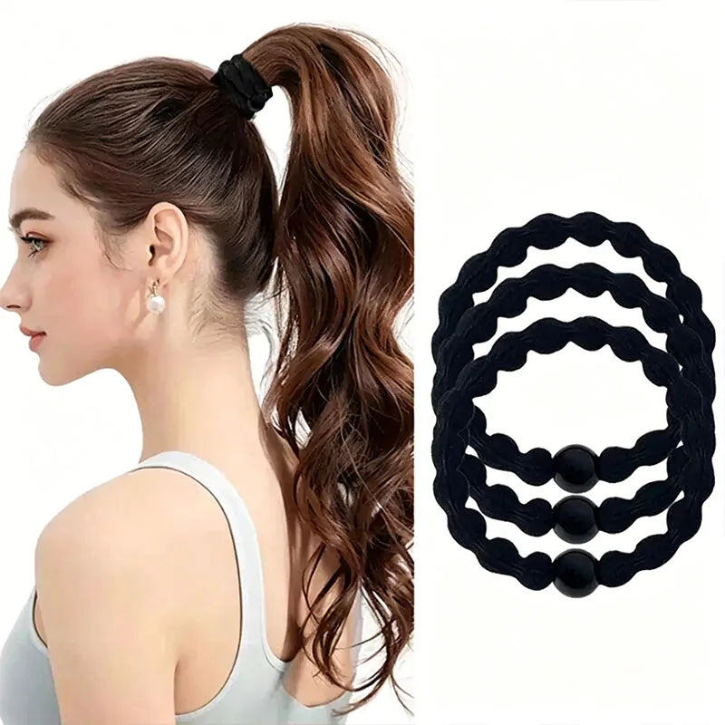 20PCS/Set Basic Bean Elastic Hair Bands For Women Girls High Ponytail Hair Tie Scrunchie Rubber Band Hair Ring Hair Accessories