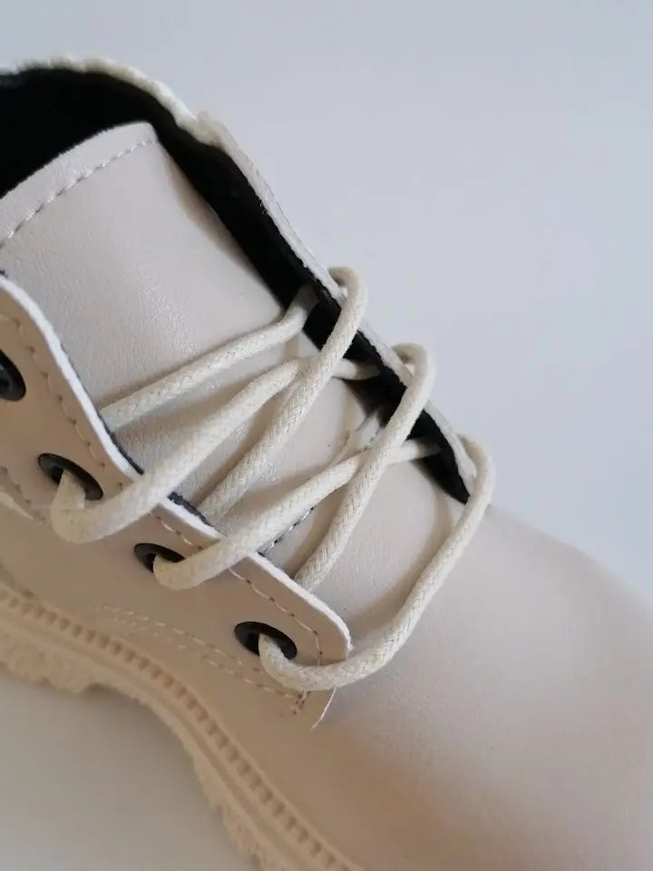 Kids Leather Chelsea Boots Waterproof Children Sneakers Beige Toddler Snow Boots Girl Winter Shoe Boy