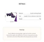 New Chinese Style Kniting Butterfly Hair Claws Women's Purple Long Flower Tassel Shark Grab Clips Vintage Hanfu Headpiece W