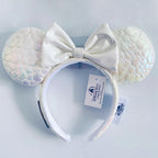 Disney Princess Headband Mickey Ear Rapunzel Sequin Bow Hair Hoop Birthday Gift Girl Accessories Halloween Gift Christmas Jack