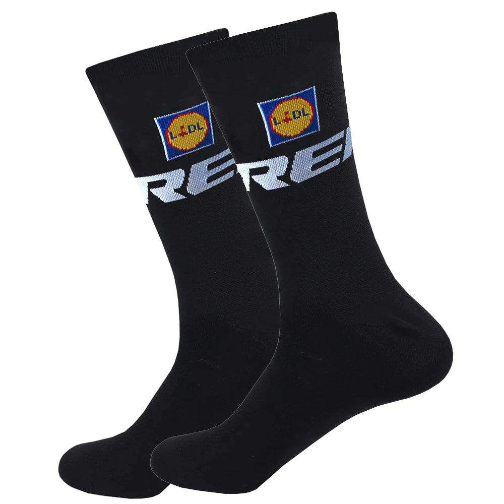 New UAE Cycling Socks rTeam Bike Nurse Compression Road Bike Running Mtb Knee-high White Sports Running Football Socks