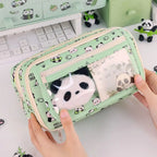 Multi Functional Capybara/Panda Pen Bag Large Capacity Nine-Layer Pencil Case Dirt-proof Stationery Bag School Office