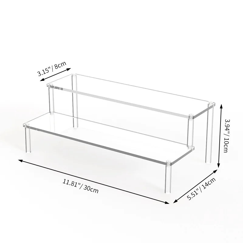 1pcs Multi-Layer Acrylic Display Stand Cake Display Rack High Transparent Trapezoidal Storage Shelf Perfect for Dessert Cupcake