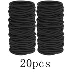 20/50/100PCS/SET Black Nylon Basic Hair Ring Elastic Hair Bands For Women Girls Hair Tie Scrunchie Rubber Bands Hair Accessories