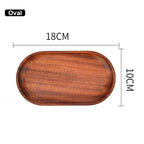 Cross-border Spot Japanese Solid Wooden Tray Meal Inventory Heart Plate Rectangular Walnut Color Dessert Fruit Plate Fruit Dish