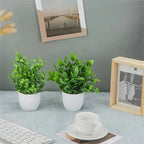 4pcs Mini Artificial Potted Plants Fake Bonsai Greenery for Home Office Farmhouse Bathroom Shelf Decor Indoor