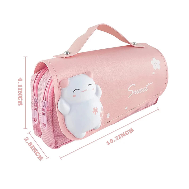 Cute Decompression Pencil Case Large Capacity Storage Bag Back to School Supplies Kawaii Korean Stationery Pen Cases