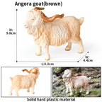 Oenux Classic Farm Animal Simulation Sheep Goat Argali Antelope Model Action Figure Poultry Figurines Cute Toy For Kid Gift