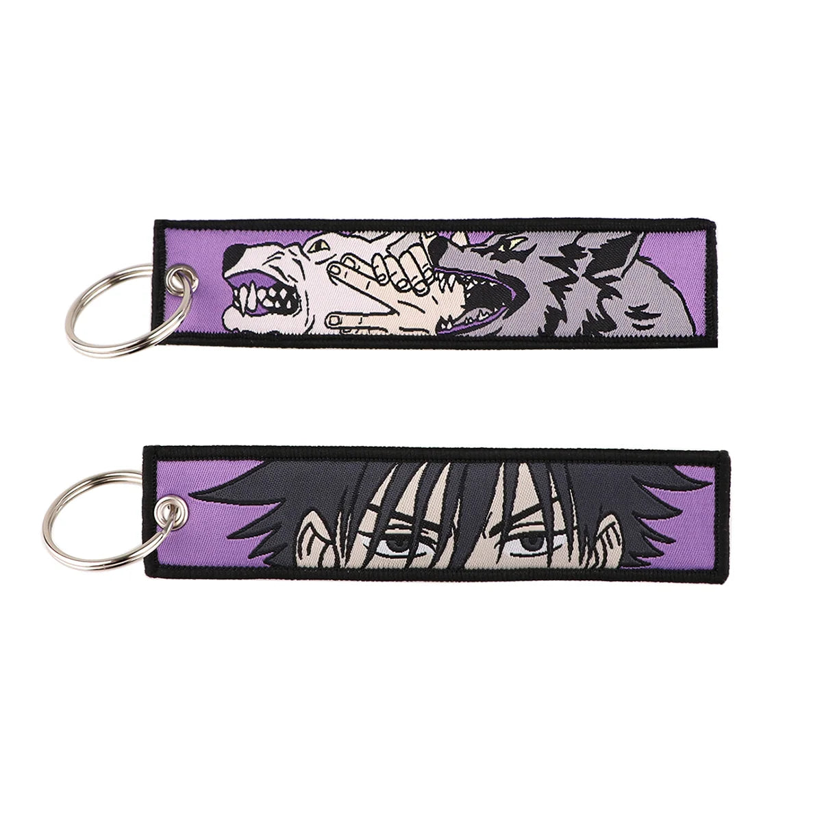Anime Embroidery Keychain – Manga Key Fob & Car Keyring Accessory