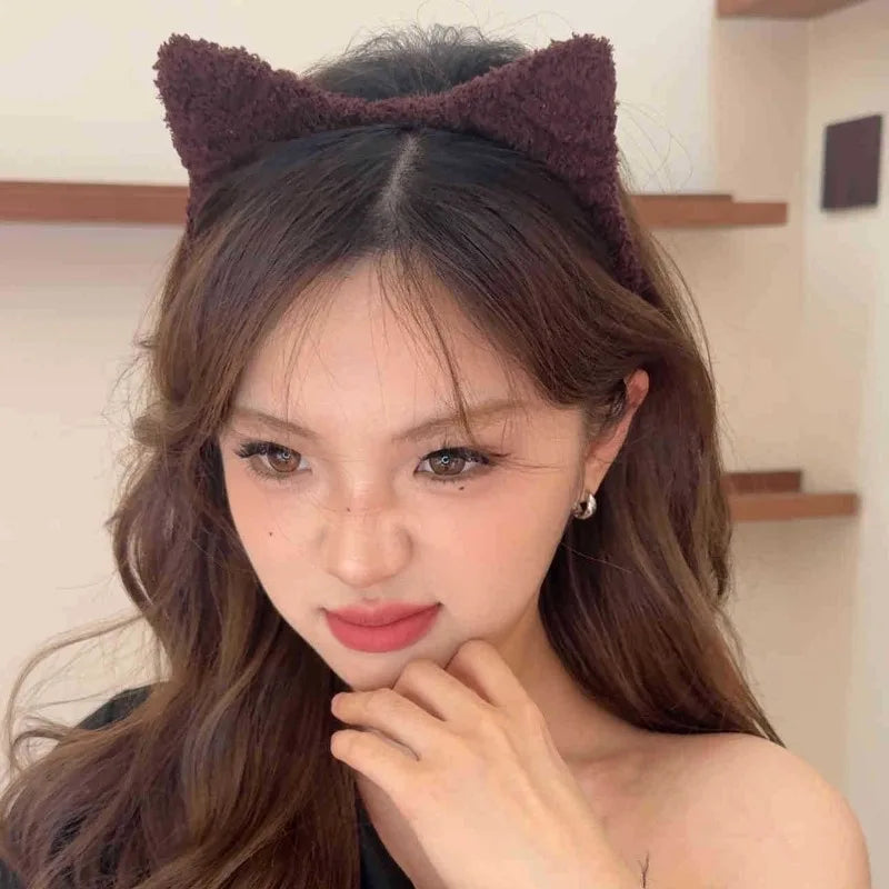 1 Plush Cat Ear Headband with Cute and Girlish Style, Perfect for Daily Use, Cute and Eye-catching