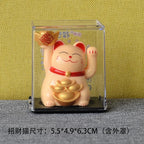 Solar Powered Maneki Neko Lucky Cat Welcoming Chinese Lucky Cat Waving Hand Beckoning Fortune Cat Figurines For Home Decor