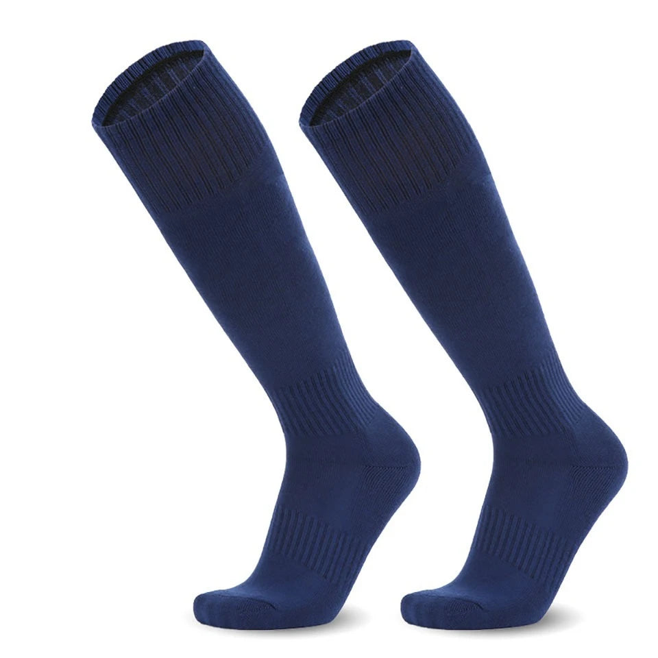 Loogdeel Football Sports Socks Long Knee Cotton Solid Color Kids Legging Stockings Soccer Baseball Ankle Adults Children Socks