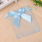 10pcs/20pcs 9x12 10x15 13x18cm New Design Bow Organza Bags Jewelry Candy Packing Bag Wedding Party Gift Storage Drawstring Pouch