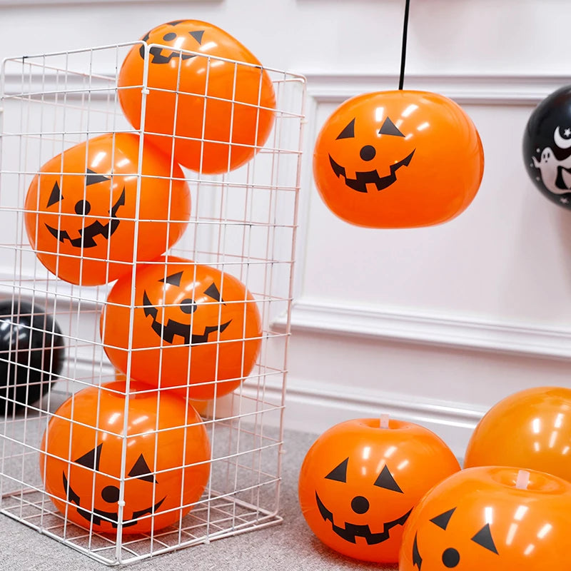 5/10pcs Halloween Pumpkin Latex Balloon Halloween Decoration Home Outdoor Halloween Pumpkin Decoration Supplies