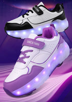 Light Up Roller Shoes Kids LED Sneakers USB Charge Sport Shoes