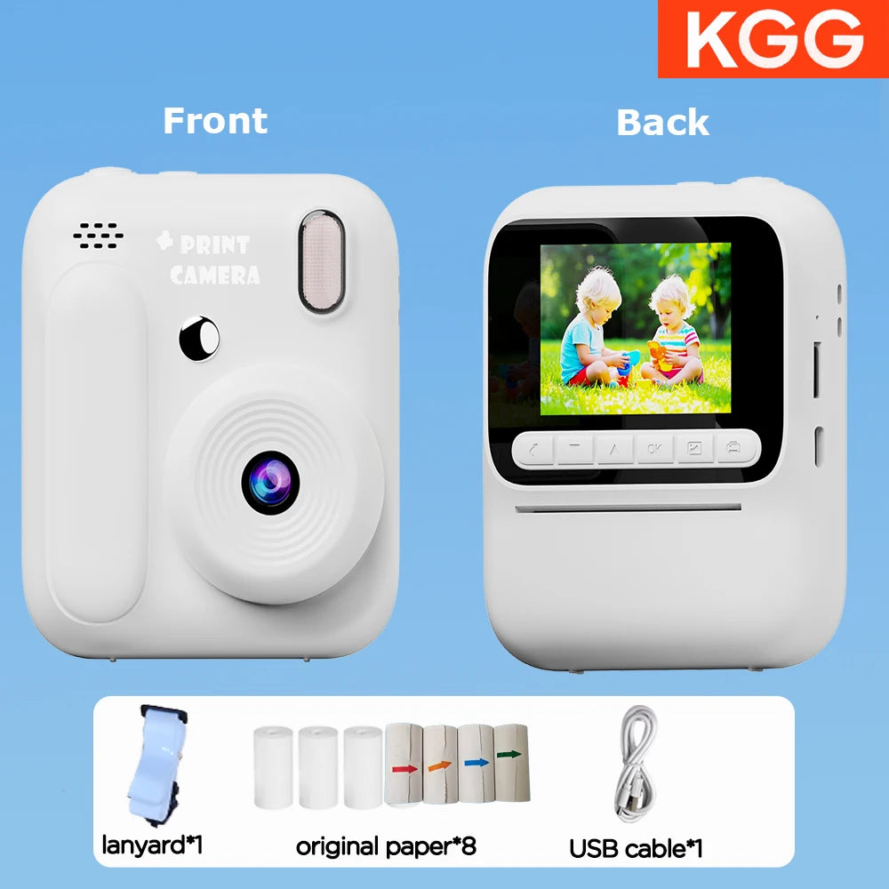 Kids Instant Camera Color Printing Camera 32GB 1080P Thermal Print Toys Camera Print Photo Video Games Music Children Gift