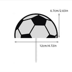 Football Boy Cake Topper Soccer Player Doll Decor for Birthday Party Sports Theme Childrens Celebration Supplies Cupcake Decor