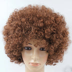 Women Curly Cosplay Wig Short Wavy Curly Hair Colorful Synthetic Wig For Daily Party Men Football Fan Wearing Kids Wigs
