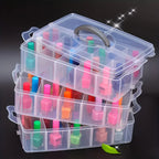 3-layer 18 Compartment Transparent Storage Box, Jewelry and Toy Storage Box, Suitable for Kitchen, Jewelry Organizer