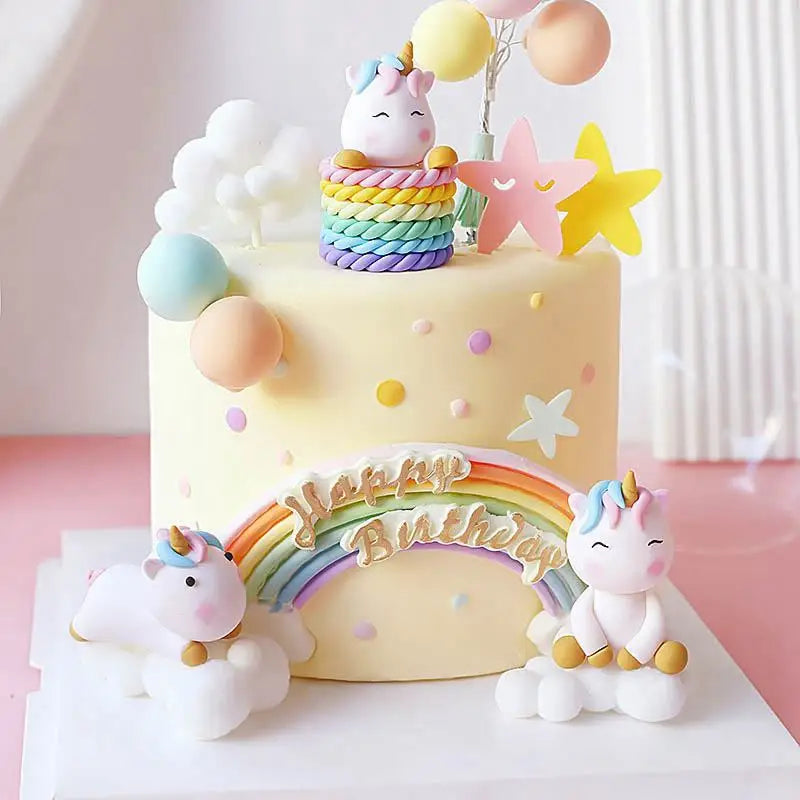 Rainbow Unicorn Cake Decoration Birthday Unicorn Gifts Children Kids Baby Shower Birthday Party Girl 16th 18th Cake Decorating