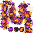 2m Halloween Wreath Pendant Glitter Plastic Bat Pumpkin Halloween Door Hanging For Home Garden Decoration Halloween Decor