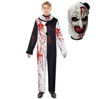 Men Halloween Costumes Art The Clown Cosplay Costume Movie Terrifierr 2 Bloody Jumpsuit Male Jumpsuit Horror Outfits