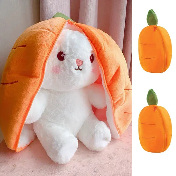 Cute Strawberry Carrot Rabbit Plush Toy – Soft Cuddly Bunny Doll