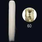 Synthetic Long Straight Claw Clip On Ponytail Hair Extensions 24Inch Heat Resistant Pony Tail Hair piece For Women Daily Party