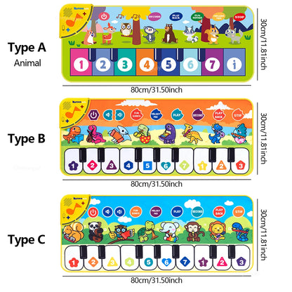 Kids Piano Mat Floor Keyboard Dance Mat Musical Toy for Toddlers