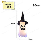 LED Flying Witch Hats Halloween Decorations Hanging Ghost Lights Glowing Wizard Lamp for Bar Party Dress Up