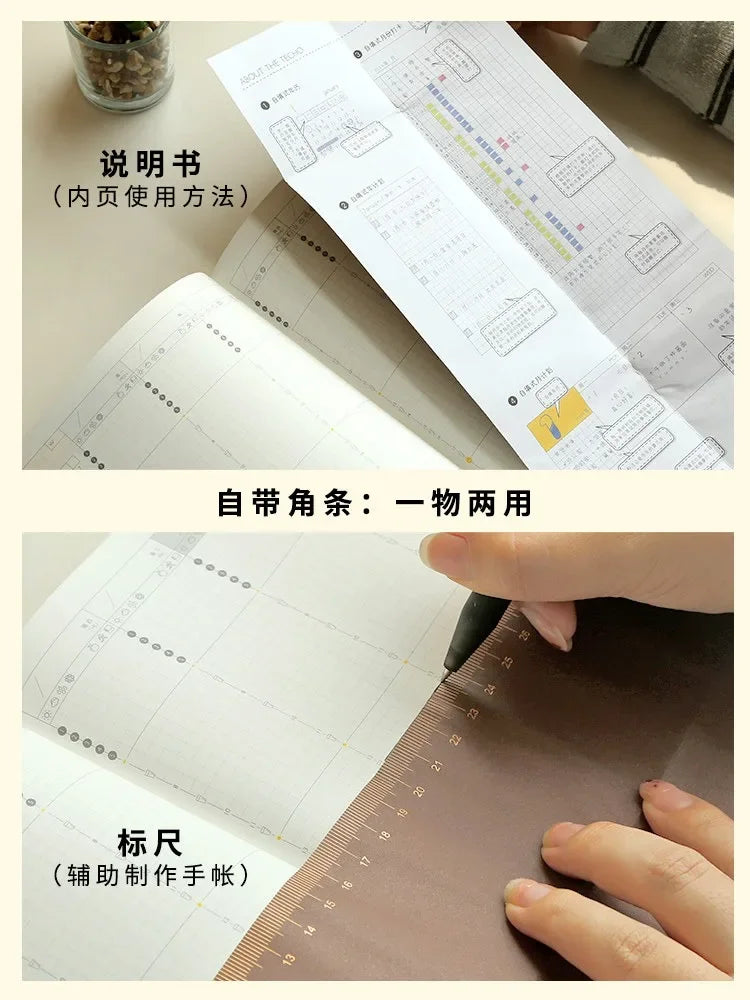 Portable Undated Planner – Weekly Monthly Daily Agenda Journal, Schedule Organizer Notepad for Office School, Stationery Gift for Students