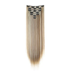 WIGSIN 24Inch Synthetic 7Pcs/set Long Straight Hair Extension 16Clips Hairstyle Black Blonde Hairpiece for Women