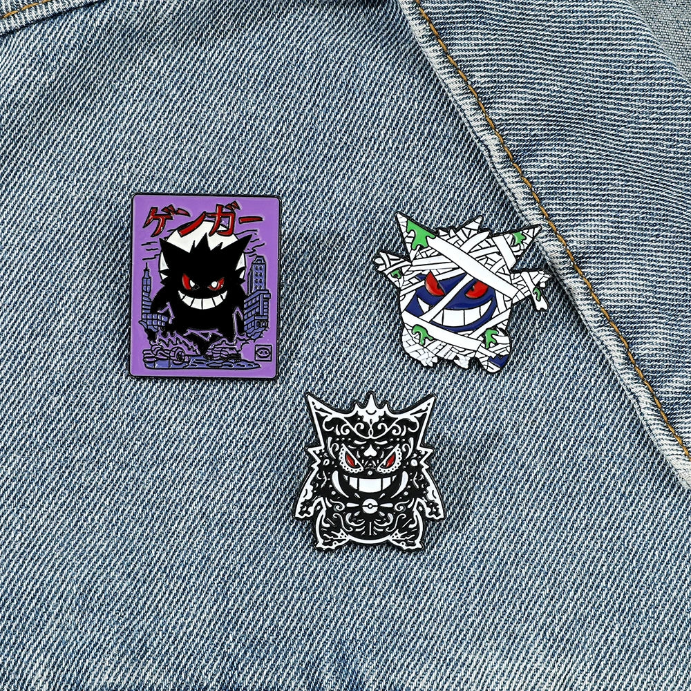 Gengar Cartoon Brooches Anime Enamel Lapel Pins for Backpack Accessories Fans Collection Brooches Jewelry Gift