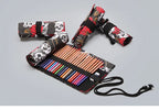 12/24/36/48/72 Hole Colorful Cloth Pencil Case Stationery Cosmetic Pencil Storage Bag Pencil roll School Supplies 050045