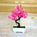 Artificial Plants Bonsai Simulated Tree Potted Fake Flowers Table Porch Potted Ornaments Home Wedding Decor Housewarming Gift