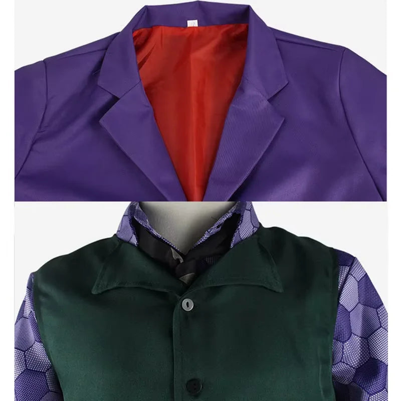 6PCS/Set Men's Vintage Retro Full Set Green Trench Coat Vest Shirt Pants Gloves Tie for Halloween Party