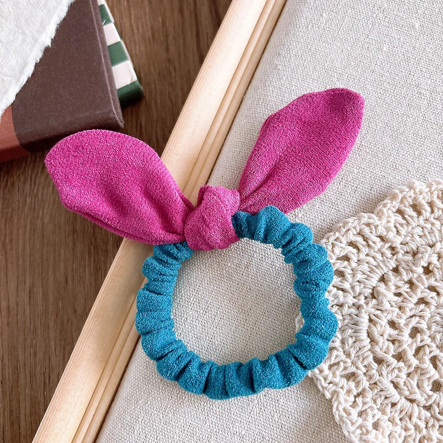 2025 Cute Rabbit Ear Scrunchies Children Girls Gift Elastic Hair Rubber Bands Accessories Tie Hair Ring Rope Headdress Headwear