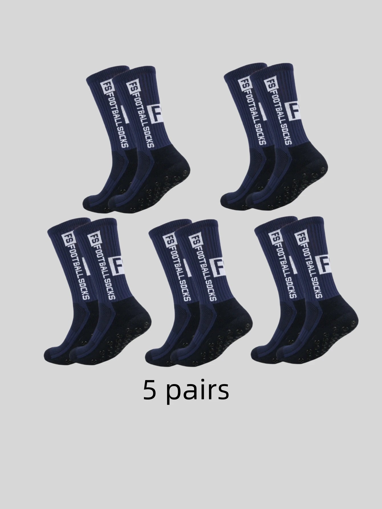 5 pairs of multi-color adhesive dots for anti slip, sweat absorption, and odor prevention FS football socks and sports socks