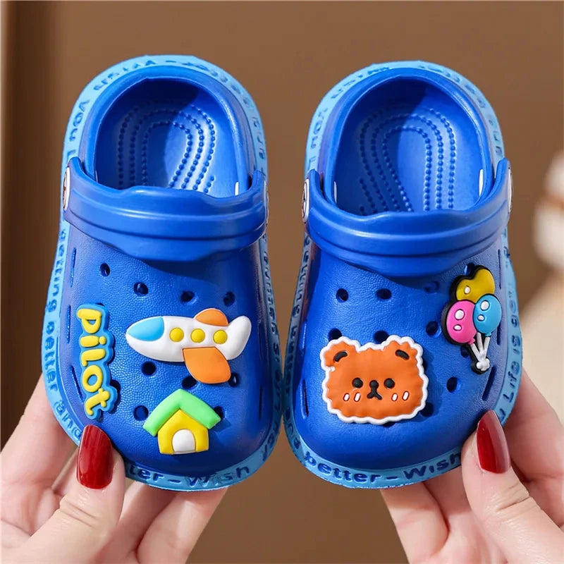 Kids Summer Hole Sandals Soft Cartoon Beach Shoes for Children