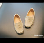 Boy Leather Shoe Fashion Solid Color Versatile Kids School Causal Single Shoes Breathable Non-slip Children Slip-on Flat Loafers