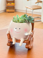 Smiling Face Swing Flower Pot for Succulents & Small Plants