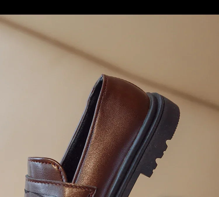 Children's Leather Shoes Classic British Style for Boys Girls