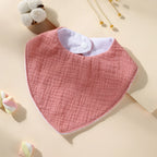 New Cotton Baby Bib Soft Waterproof Triangle Saliva Towel Adjustable Button Print Infant Boy Girl Feeding Burp Cloth Cute Bibs